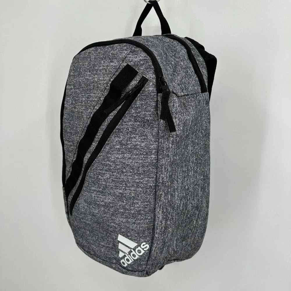 adidas Prime Sling Backpack Heather Gray Large School Bag Fits Laptop/Tablet Boy